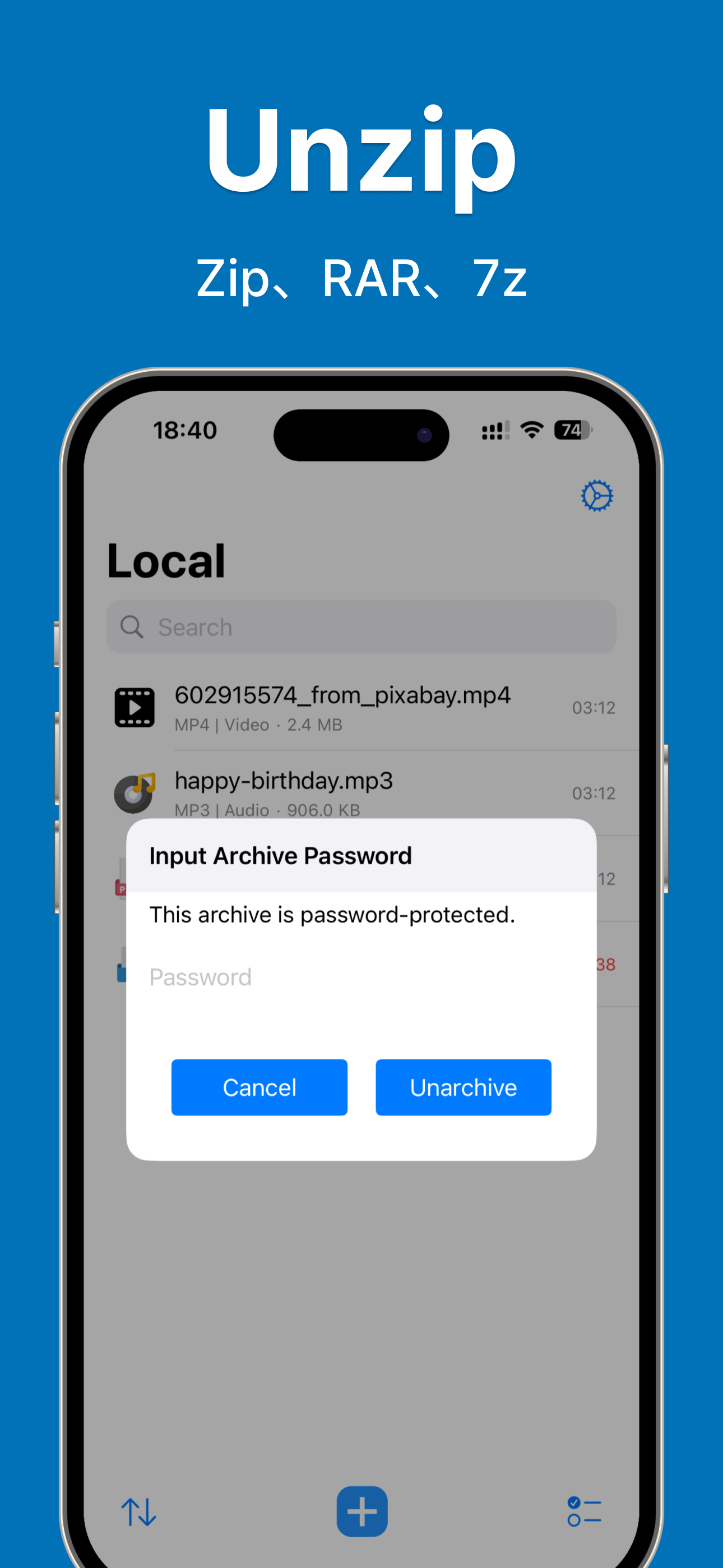 Zip Opener -unzip RAR 7z files screenshot 3