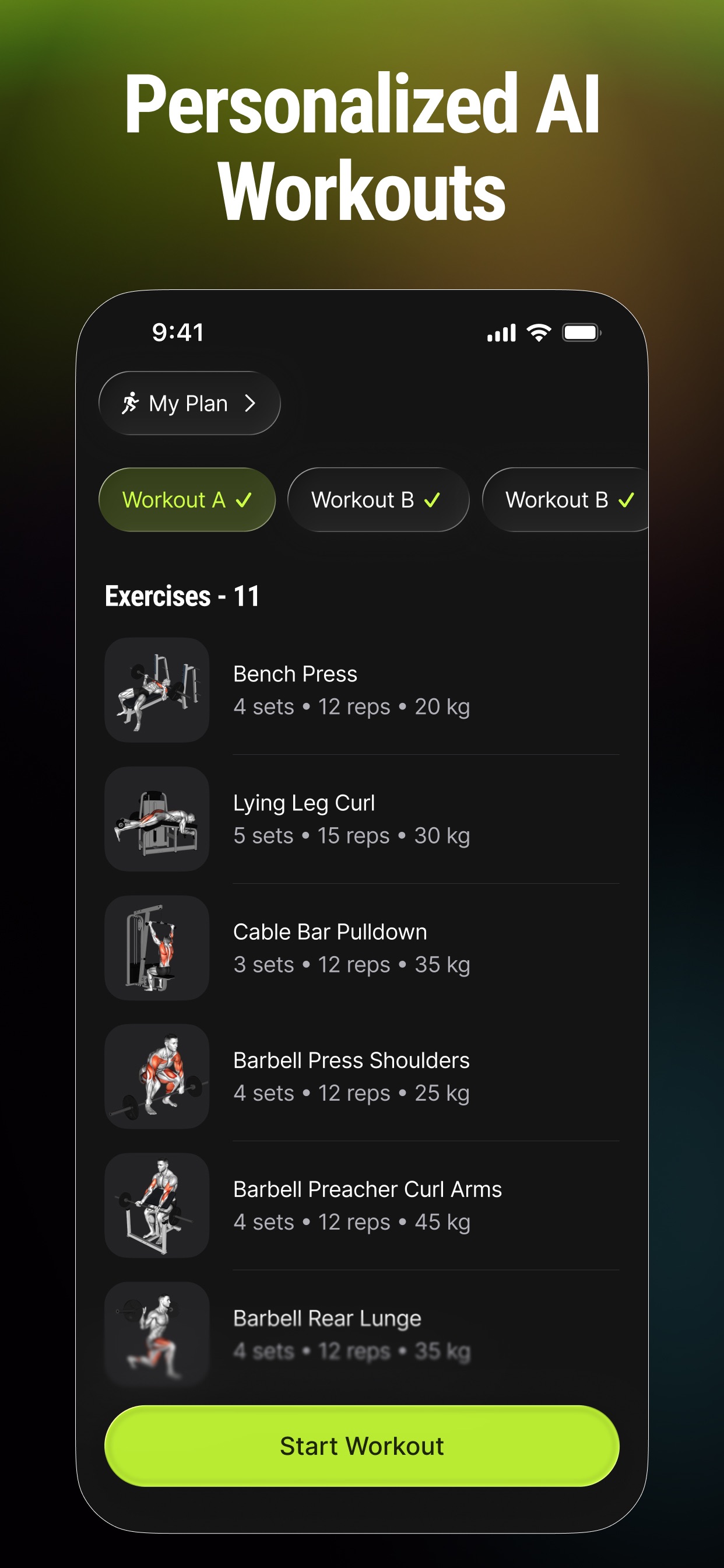 Screenshot 1 of Gymtone - Gym Workout Planner