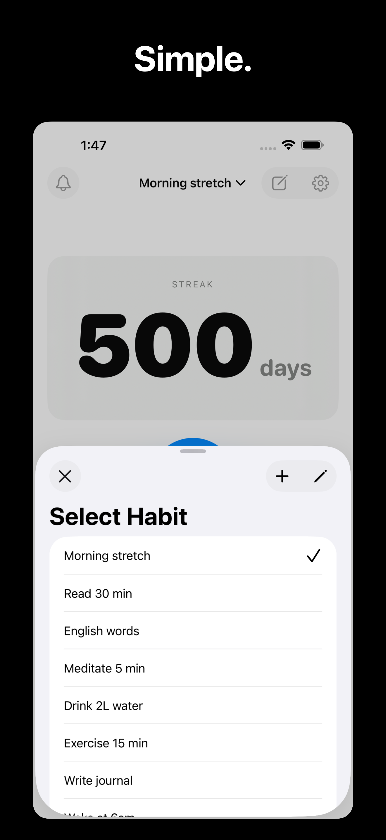 KeepGoing - Habit Tracker iOS screenshot 5 showing app interface