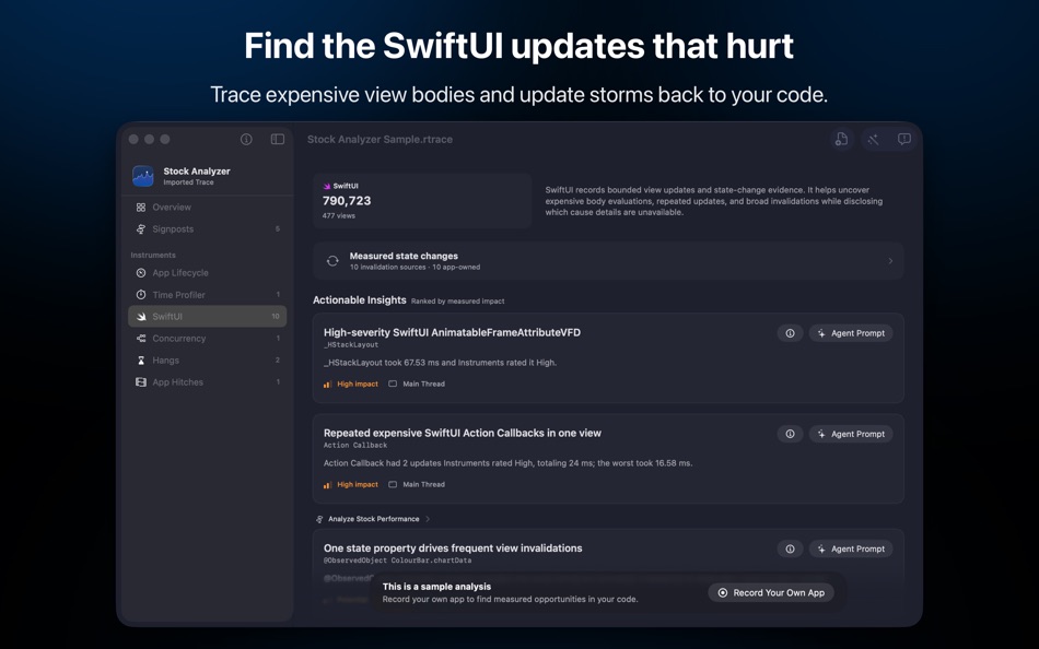#5. RocketTrace for Xcode (macOS) Oleh: SwiftLee