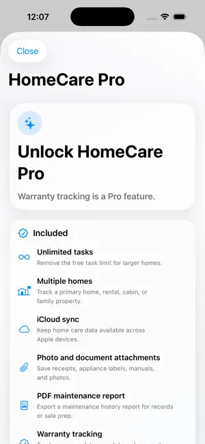 HomeCare Log screenshot 1