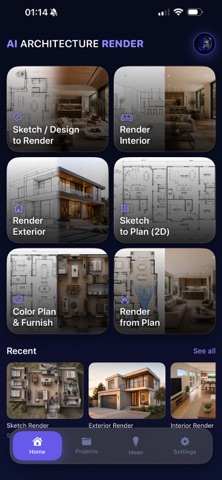 AI Architecture Render iPhone screenshot