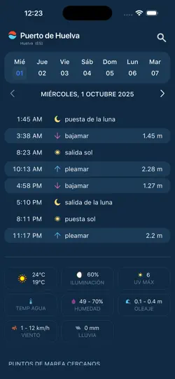 Captura de pantalla de Tide Table PRO en iPhone 1