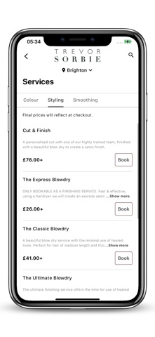 Trevor Sorbie Hair Salons screenshot
