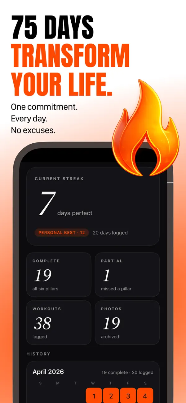 Screenshot #1 pour 75 Hard Daily Tracker
