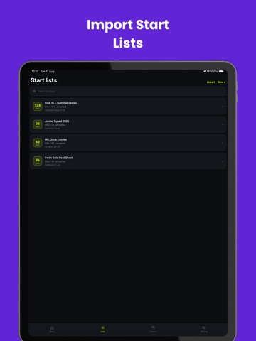 Race Timer for Sports Timing iPad screenshot
