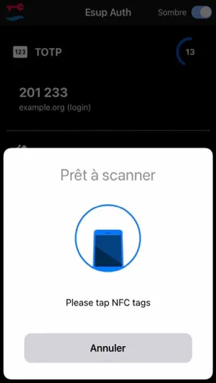 Capture d'écran de Esup Auth sur iPhone 6
