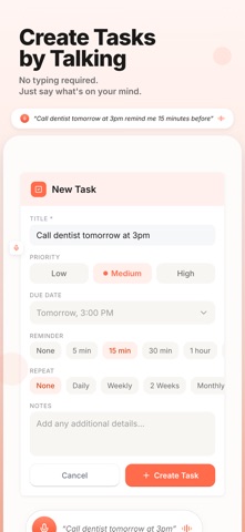 Coral: Voice AI Task Manager iPhone screenshot