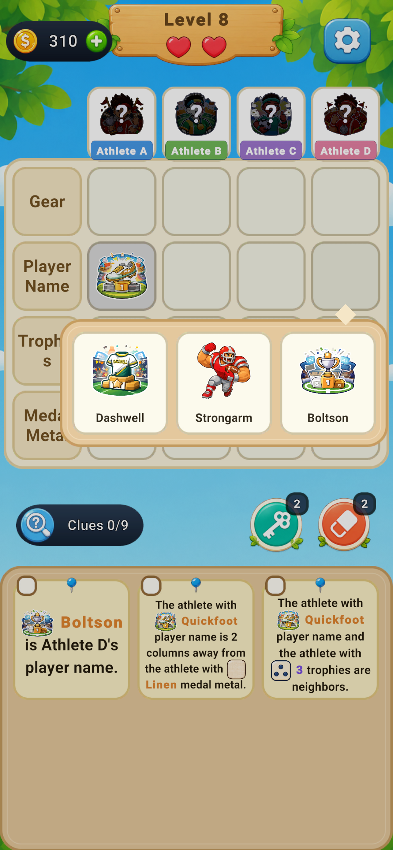 Fit The Clues: Logic Puzzles