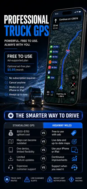 Highway Miles: Truck GPS screenshot 1