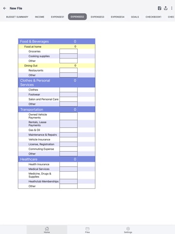 Monthly Budget App iPad screenshot