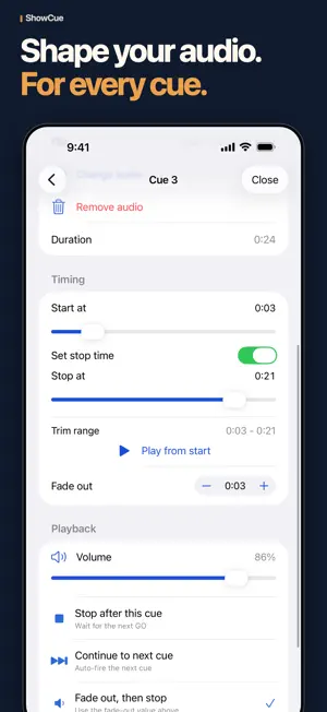 ShowCue: Cue & Backing Player screenshot 4