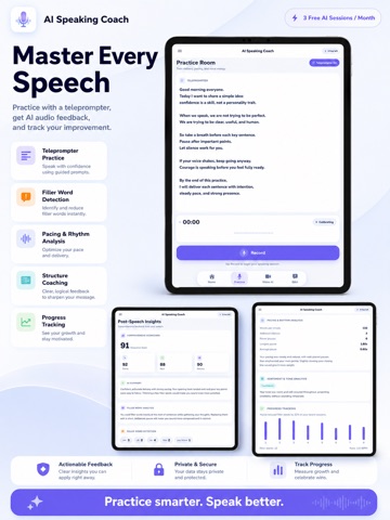 AI Coach: Public Speaking iPad screenshot