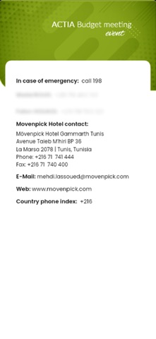 ACTIA Event screenshot