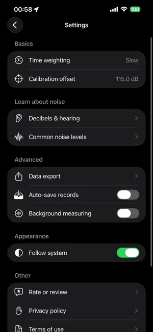 Decibels Sound Level Meter screenshot 3