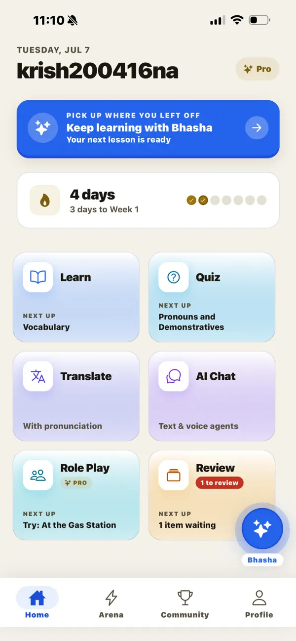 Screenshot #1 pour Bhasha App