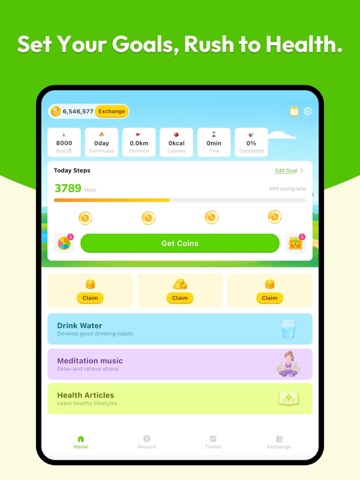 StepsRush:Step & Water Tracker iPad screenshot