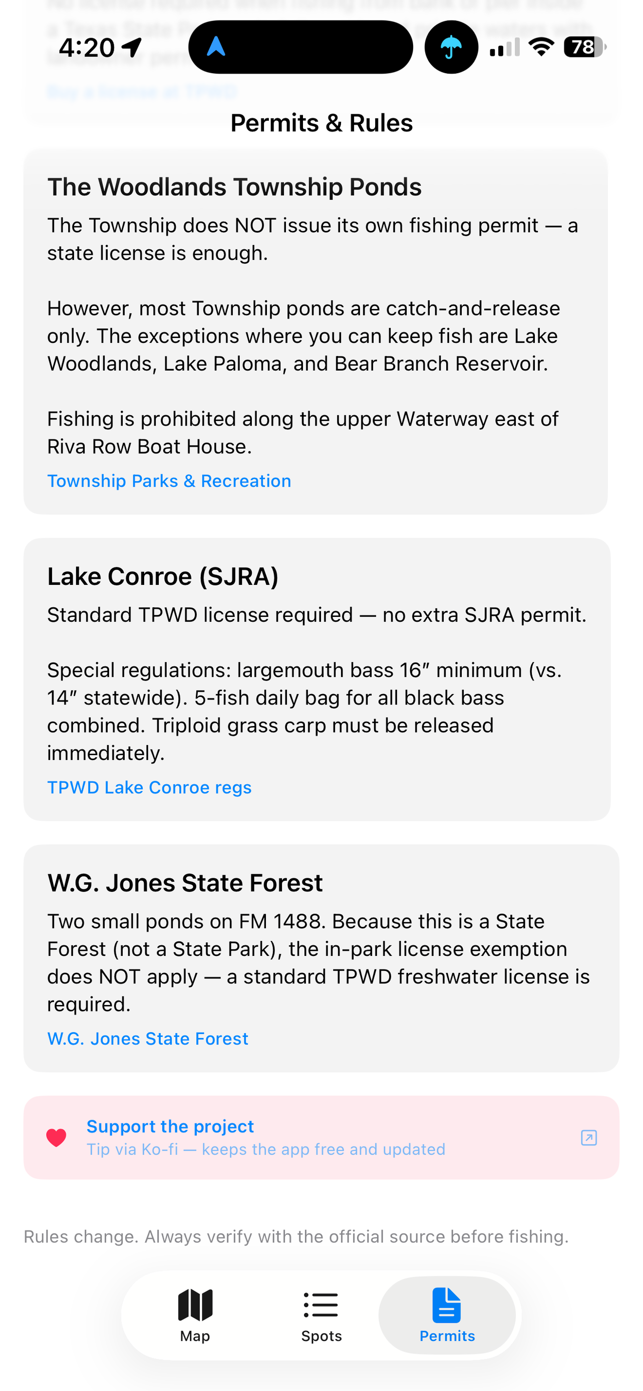 The Woodlands Fishing Guide screenshot 5
