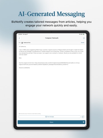 BizNotify iPad screenshot