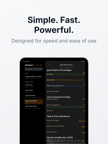 NoteCalc - Notepad Calculator iPad screenshot
