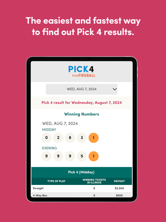 Illinois Lottery Results App iPad screenshot 6 - Entertainment app