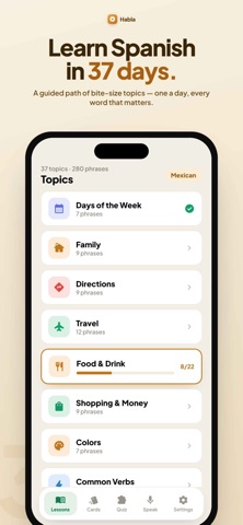 Habla - Learn & Speak Spanish iPhone screenshot