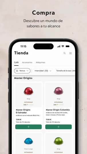 Captura de pantalla de Nespresso Store en iPhone 3