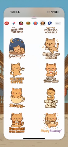 Coffee Cat Stickers iPhone screenshot