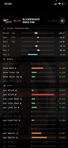 AnimStarter Face Mocap iPhone screenshot