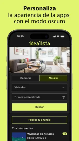 Captura de pantalla de Idealista en iPhone 8