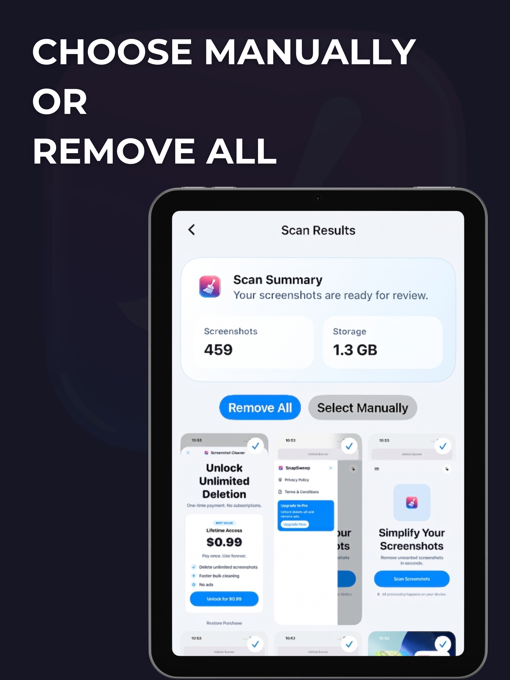 SnapSweep: Screenshots remover