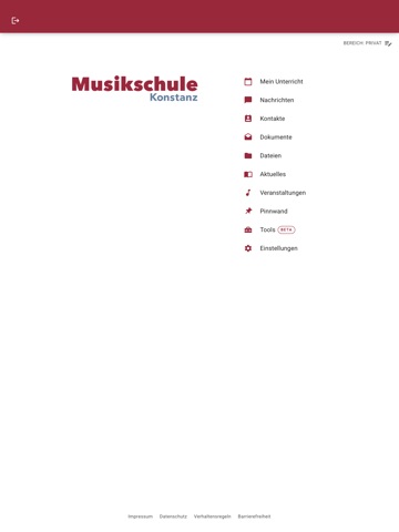 Musikschule Konstanz iPad screenshot