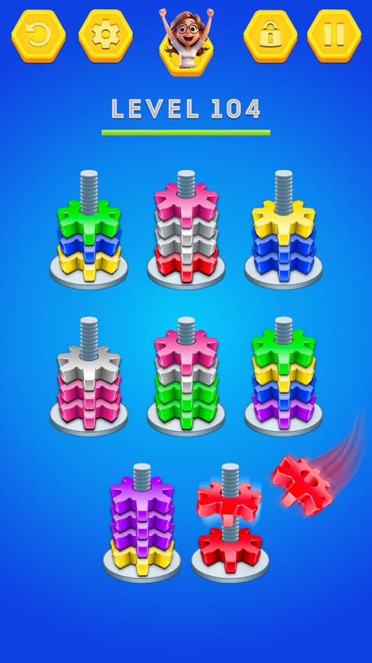 #1. Nuts And Bolts Sort Color Game (iOS) 来自: Areesha Tariq
