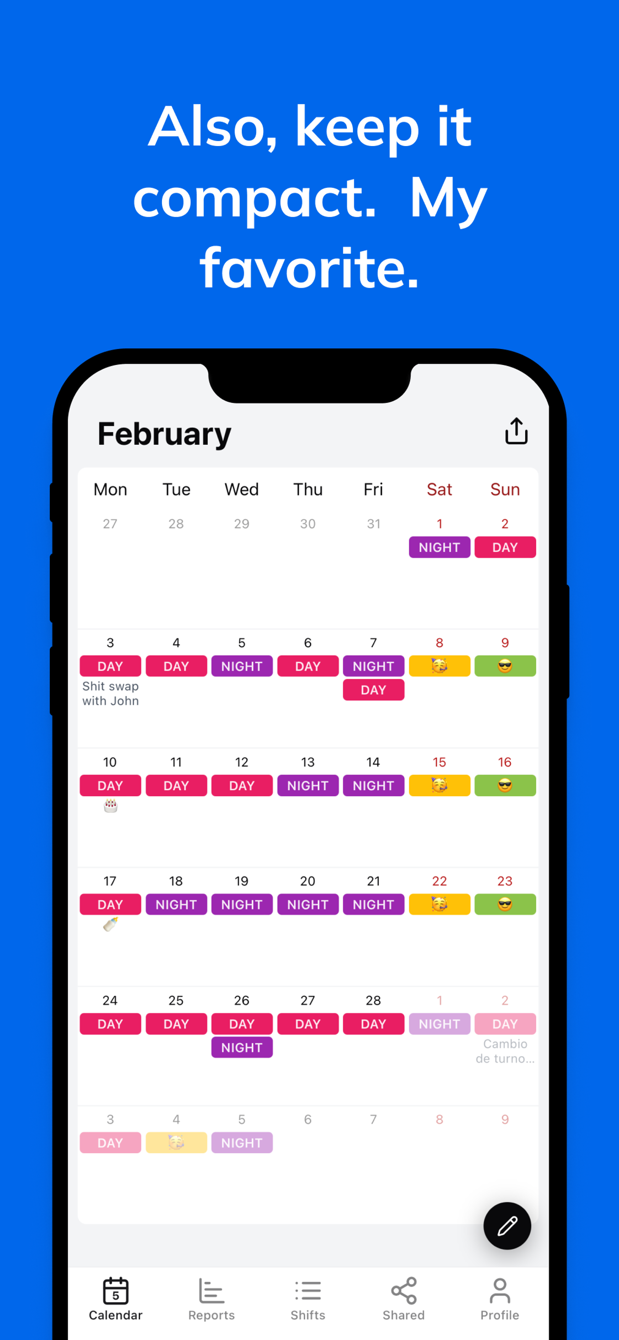 Shifts Calendar (Shifty) screenshot 3