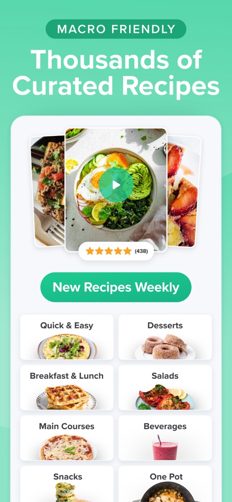 Carb Manager—Keto Diet Tracker - Browse the vast library of curated macro-friendly recipes, categorized for easy discovery into sections like 'Quick & Easy' and 'Desserts'.