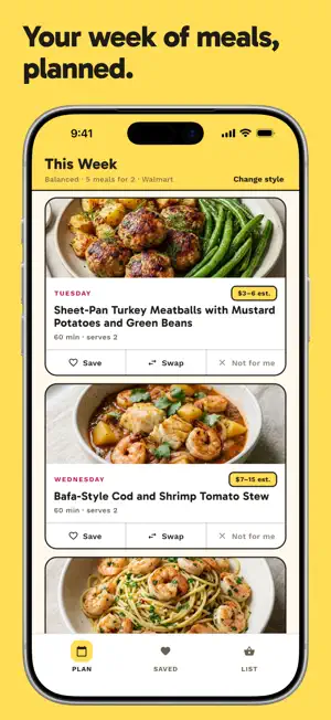 ChowWeek: Meal Planner screenshot 1