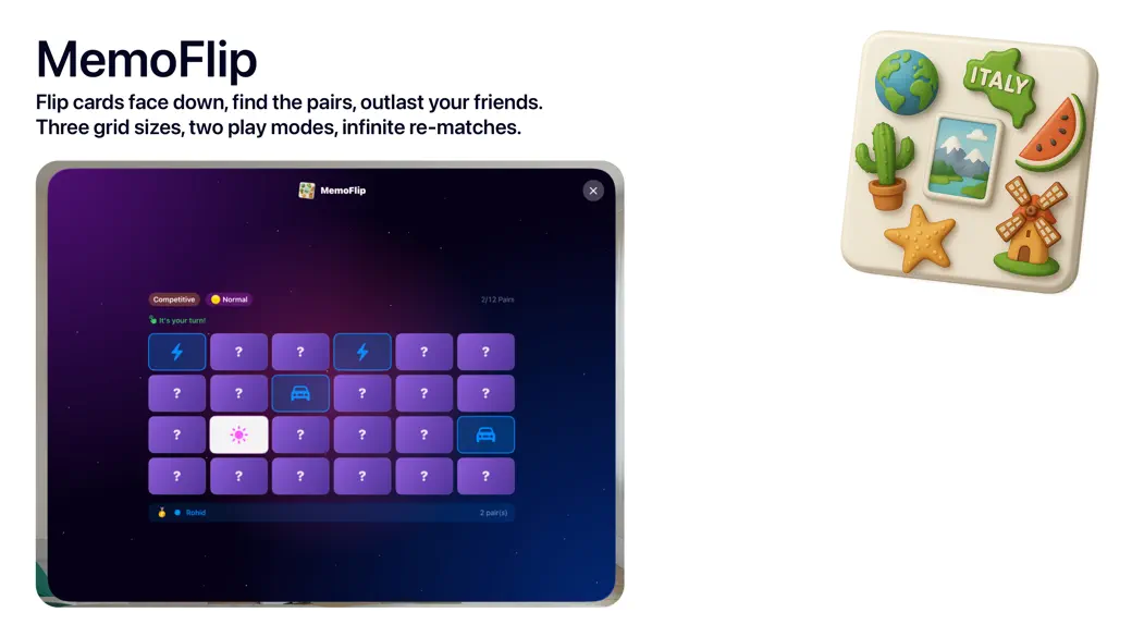 Screenshot #1 pour MemoFlip - Pairs Game
