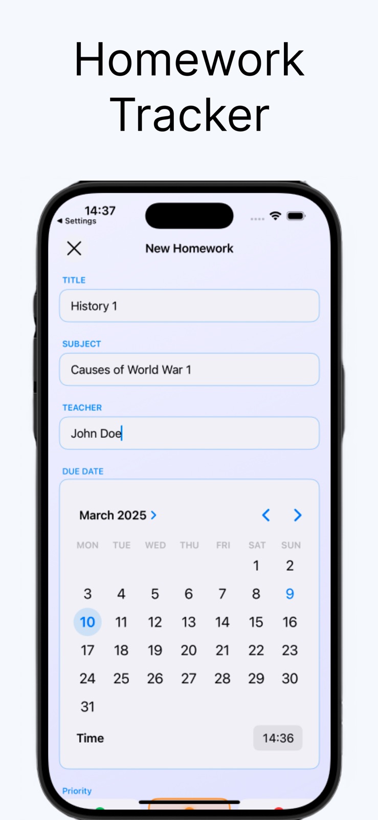 Homework Tracker&Study Planner iphone screenshot 2