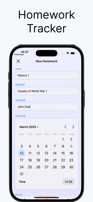 Homework Tracker&Study Planner Screenshot 2 of 3