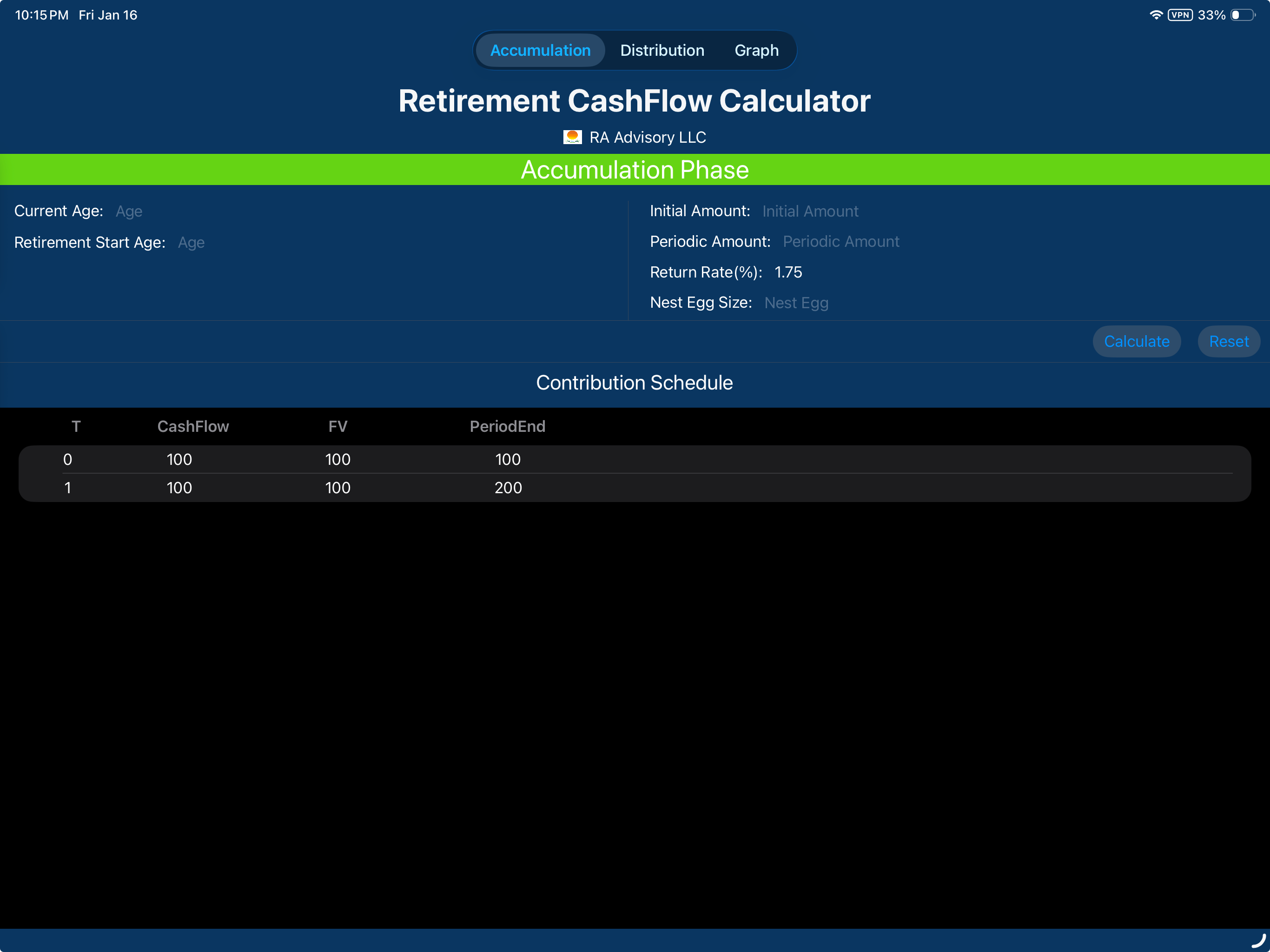 Retirement Cashflow Calculator