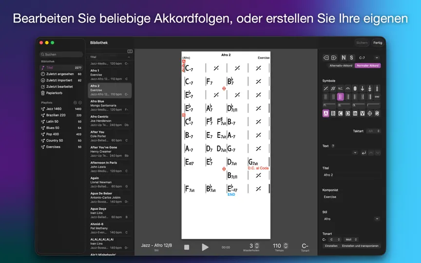 Screenshot von IReal Pro auf dem iPhone 4