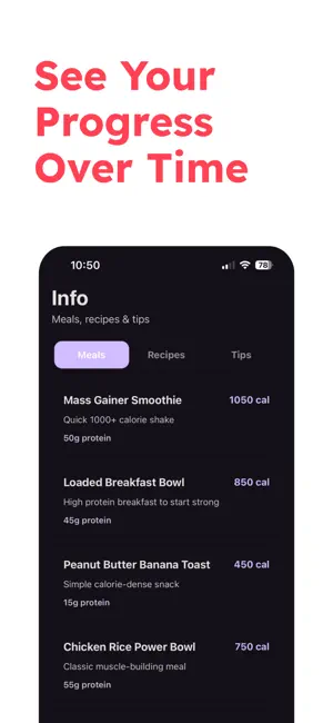 Mass Mode Weight Gain Tracker screenshot 2