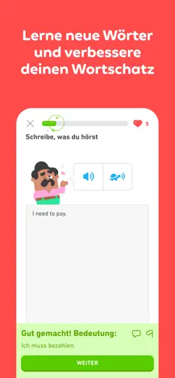 Screenshot von Duolingo – Sprachkurse auf dem iPhone 5