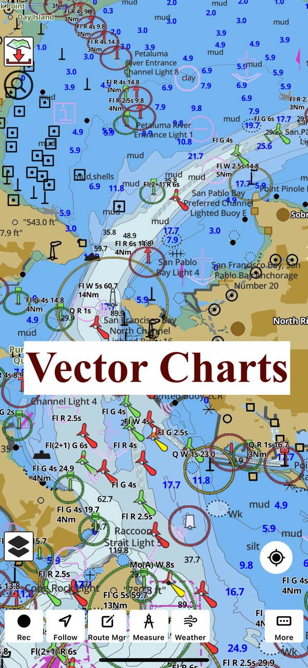 i-Boating: Marine Charts & Gps - 这款App提供美、加、英、德等多地海洋地图及欧洲河流地图，涵