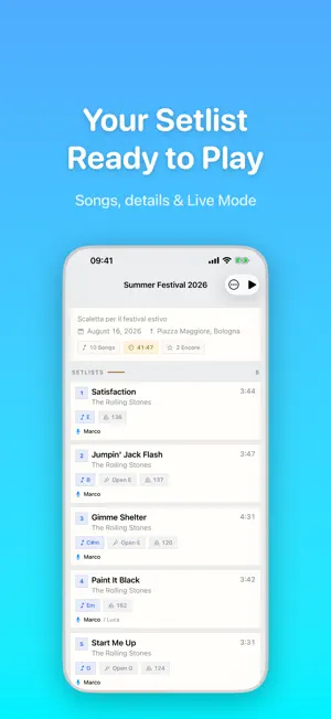 Setlister screenshot 2