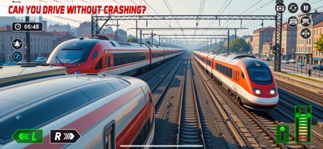 Modern Train Driver Game 2023 - Explore the challenging multi-track railway layouts and the real-time energy indicator essential for optimal train performance.