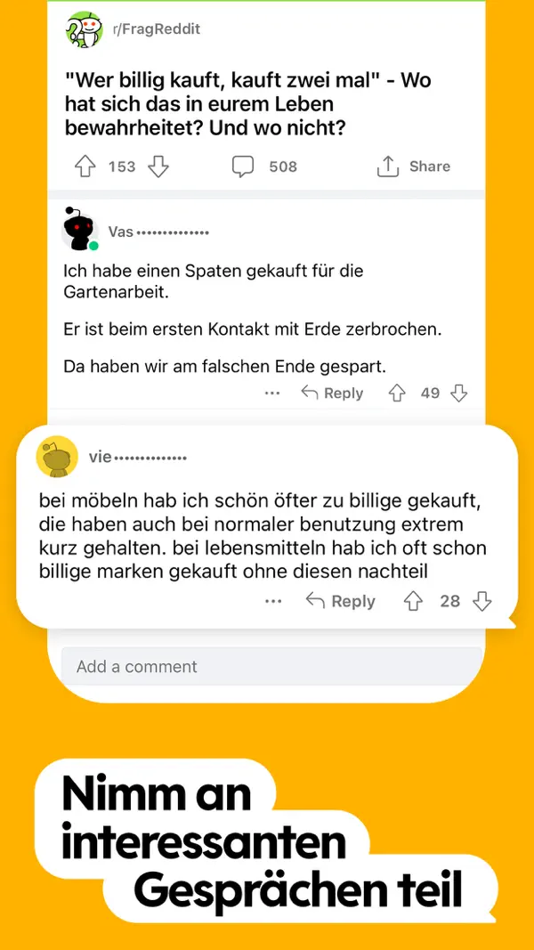 Reddit iPhone App Screenshot 3 – Nachrichten