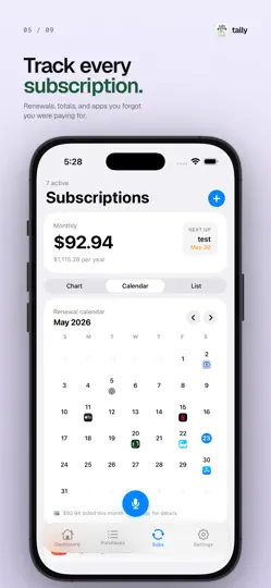 Capture d'écran de Tally: Budget Tracker sur iPhone 5