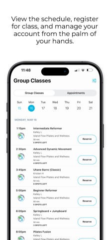 Island Flow Pilates & Wellness iPhone screenshot