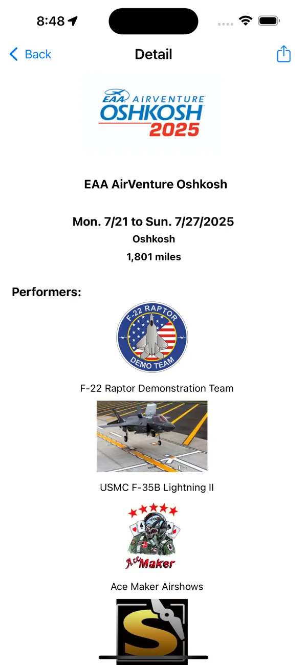 Screenshot #3 pour Air Show Calendar